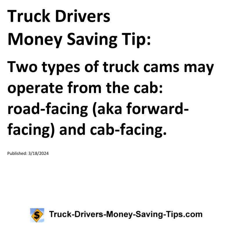 Truck Drivers Money Saving Tip for 03-18-2024