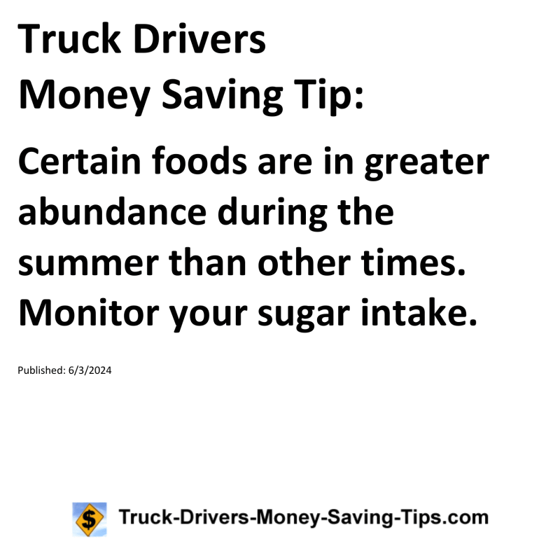 Truck Drivers Money Saving Tip for 06-03-2024