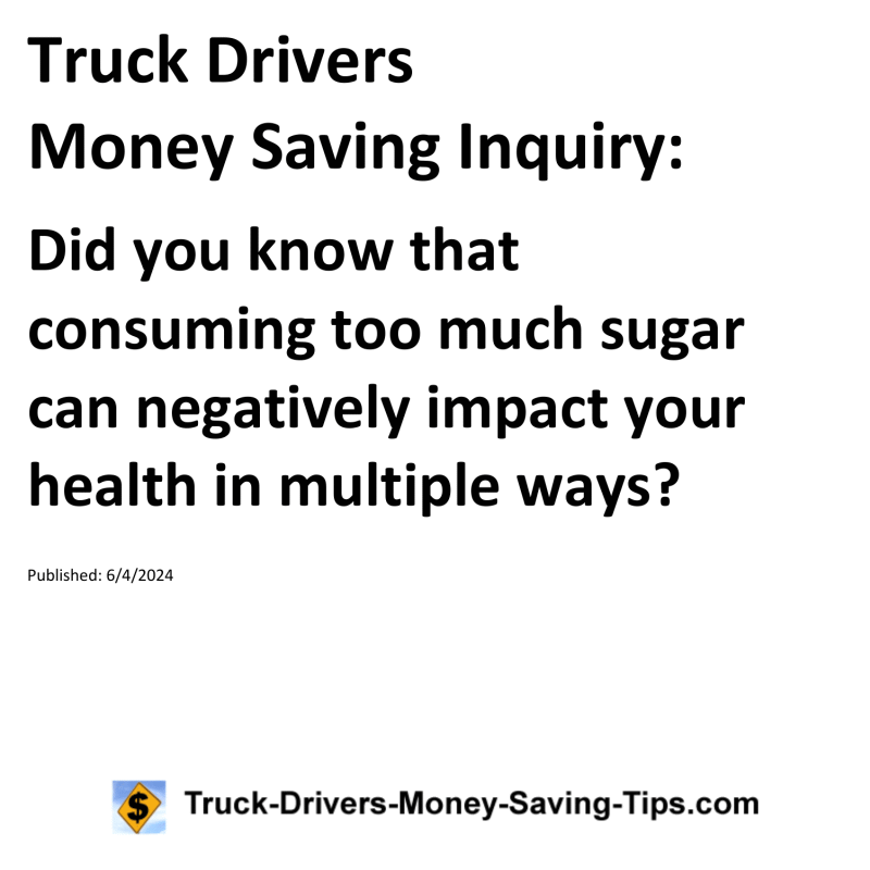 Truck Drivers Money Saving Inquiry for 06-04-2024