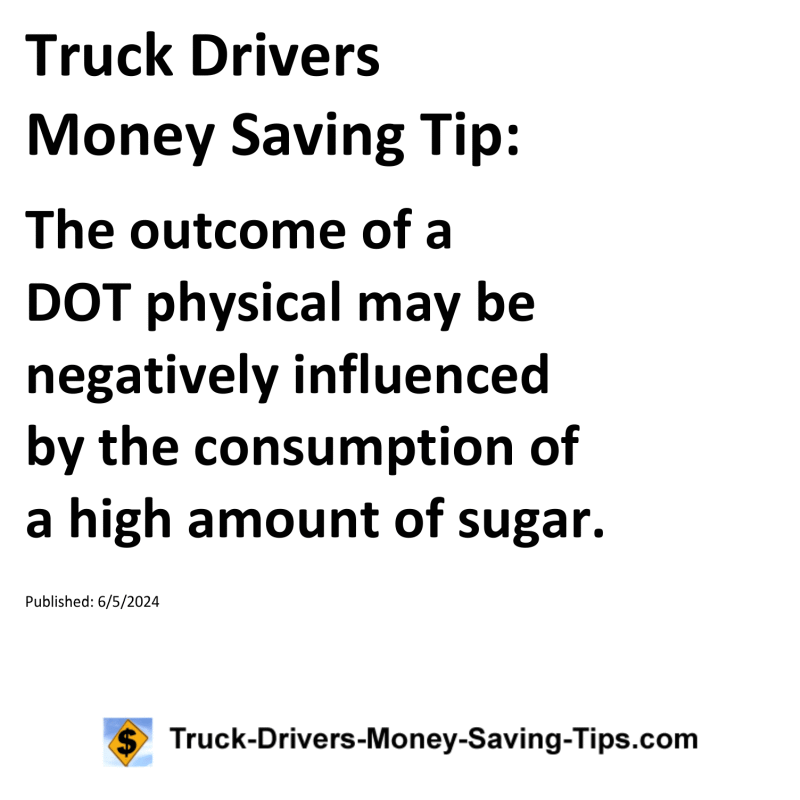 Truck Drivers Money Saving Tip for 06-05-2024