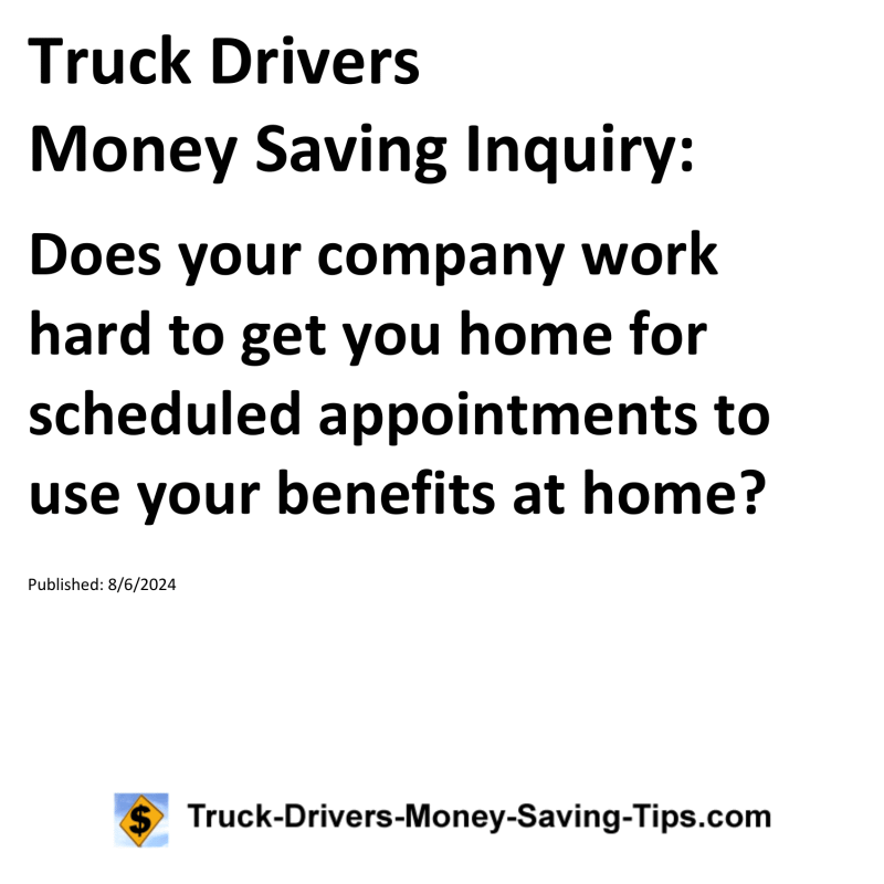 Truck Drivers Money Saving Inquiry for 08-06-2024