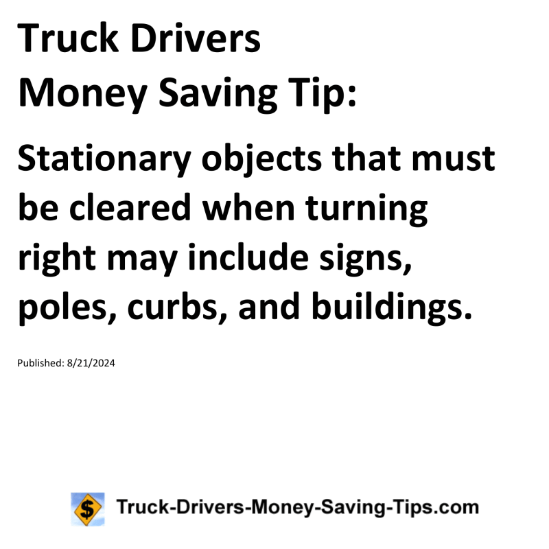 Truck Drivers Money Saving Tip for 08-21-2024