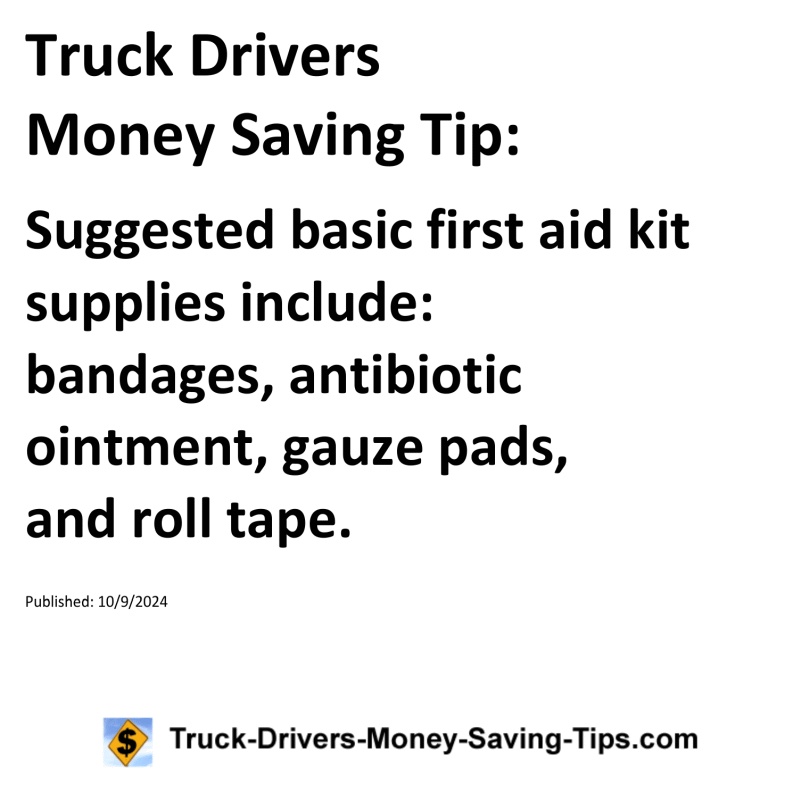 Truck Drivers Money Saving Tip for 10-09-2024