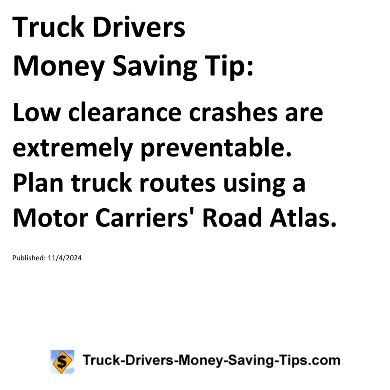 Truck Drivers Money Saving Tip for 11-04-2024