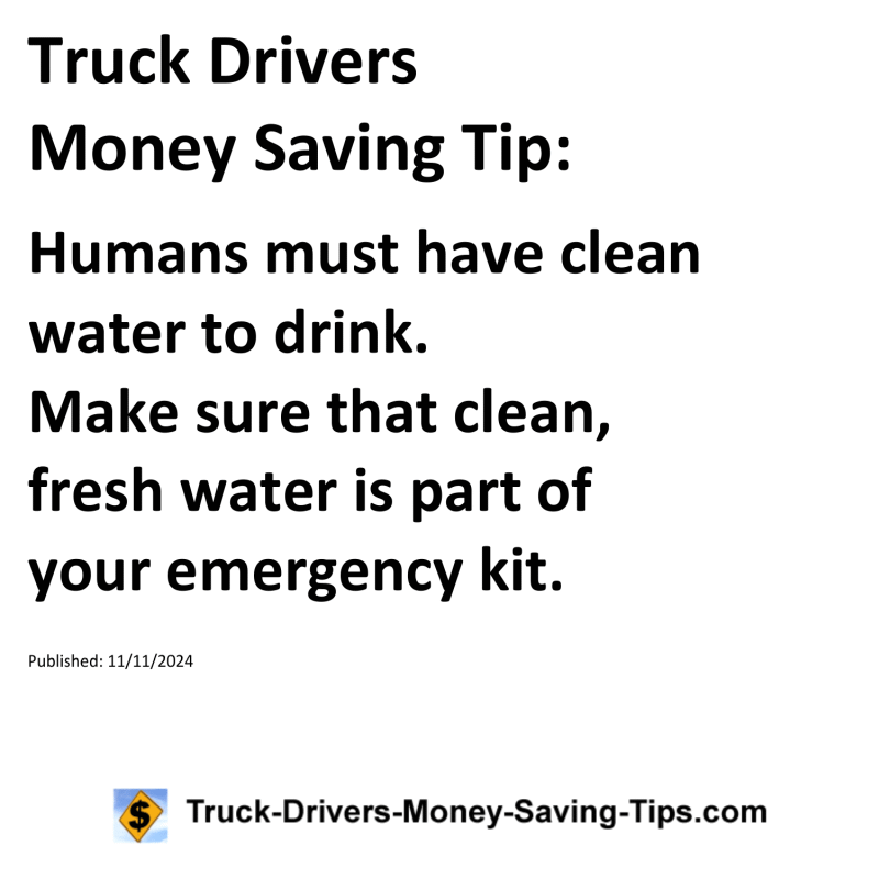 Truck Drivers Money Saving Tip for 11-11-2024