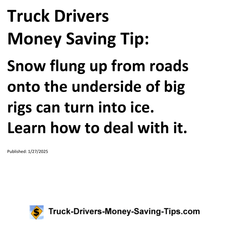 Truck Drivers Money Saving Tip for January 27, 2025