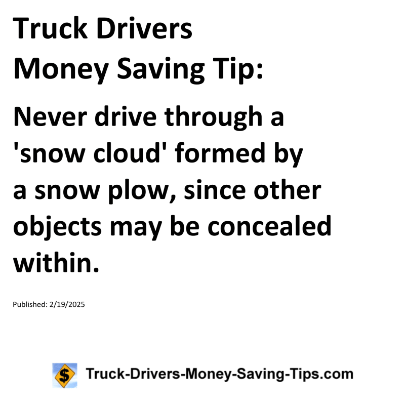 Truck Drivers Money Saving Tip for February 19, 2025