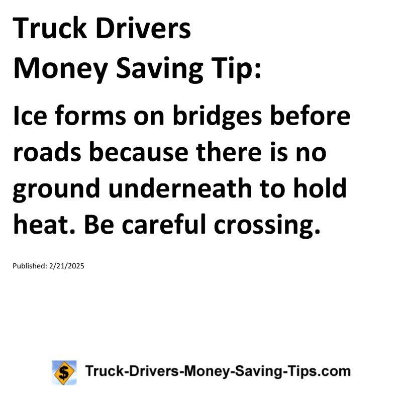 Truck Drivers Money Saving Tip for February 21, 2025