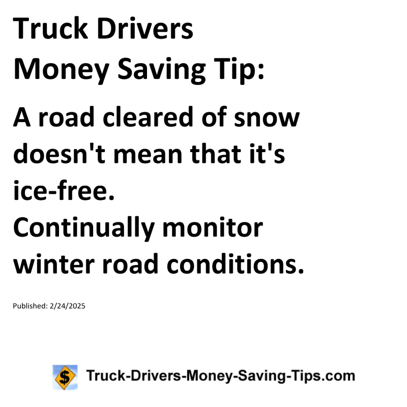 Truck Drivers Money Saving Tip for February 24, 2025