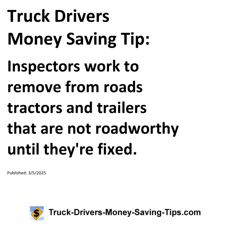 Truck Drivers Money Saving Tip for March 5, 2025
