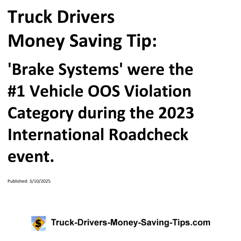 Truck Drivers Money Saving Tip for March 10, 2025