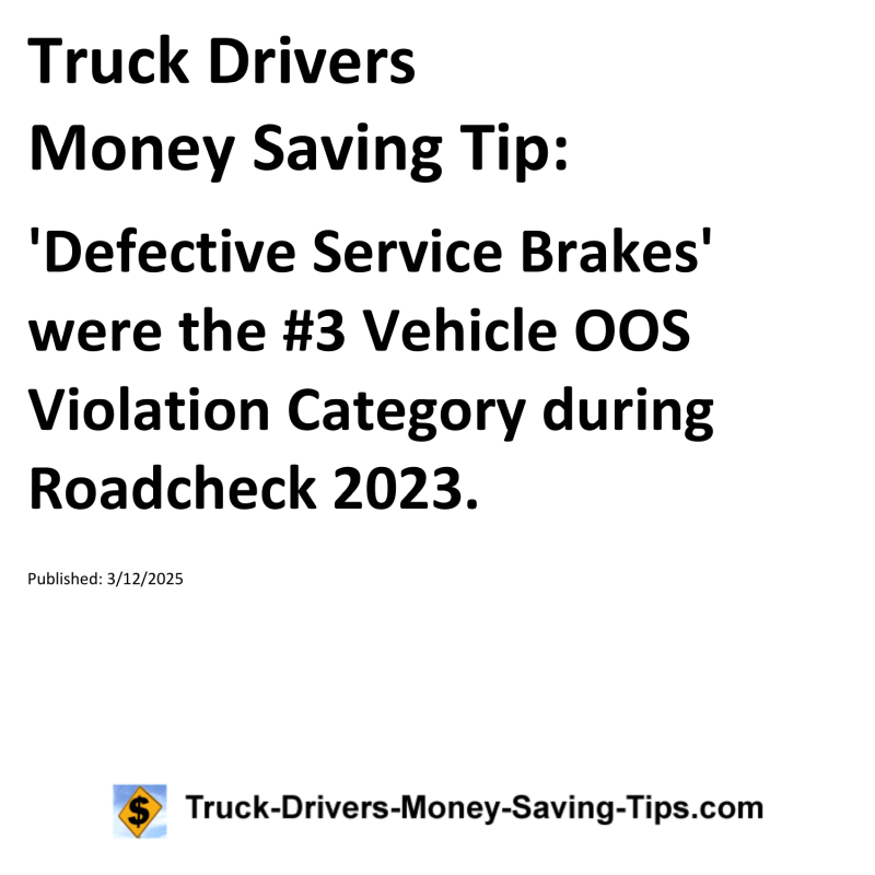 Truck Drivers Money Saving Tip for March 12, 2025