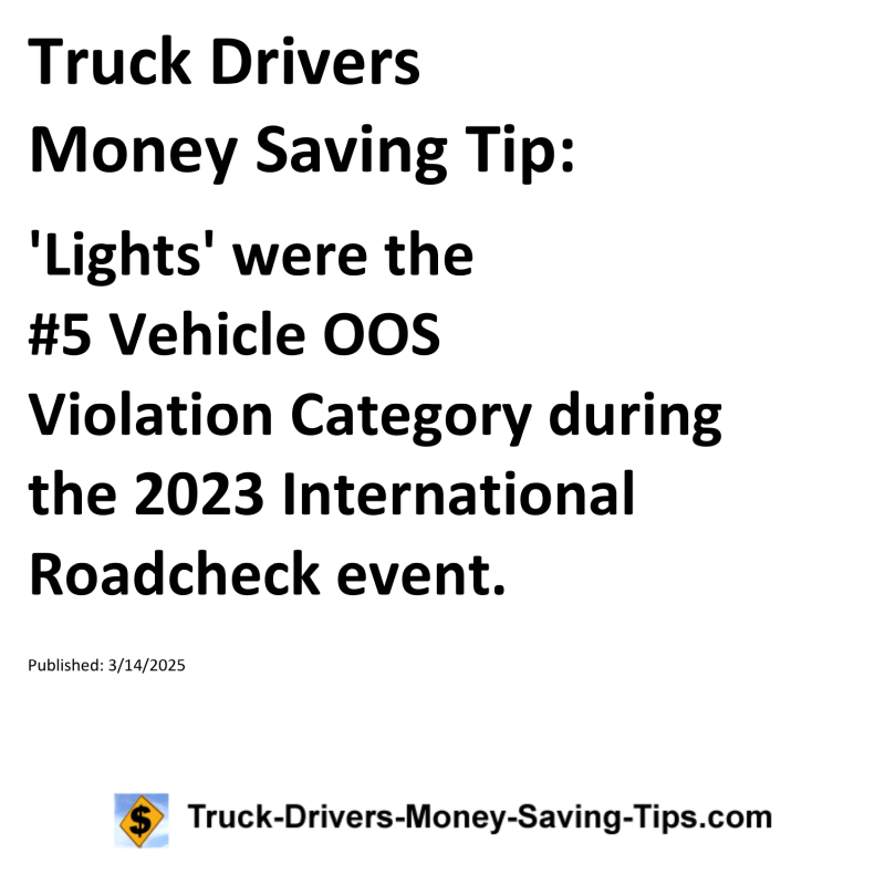 Truck Drivers Money Saving Tip for March 14, 2025