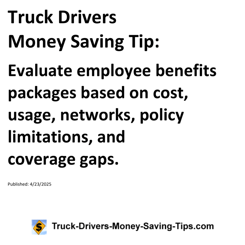 Truck Drivers Money Saving Tip for April 23, 2025