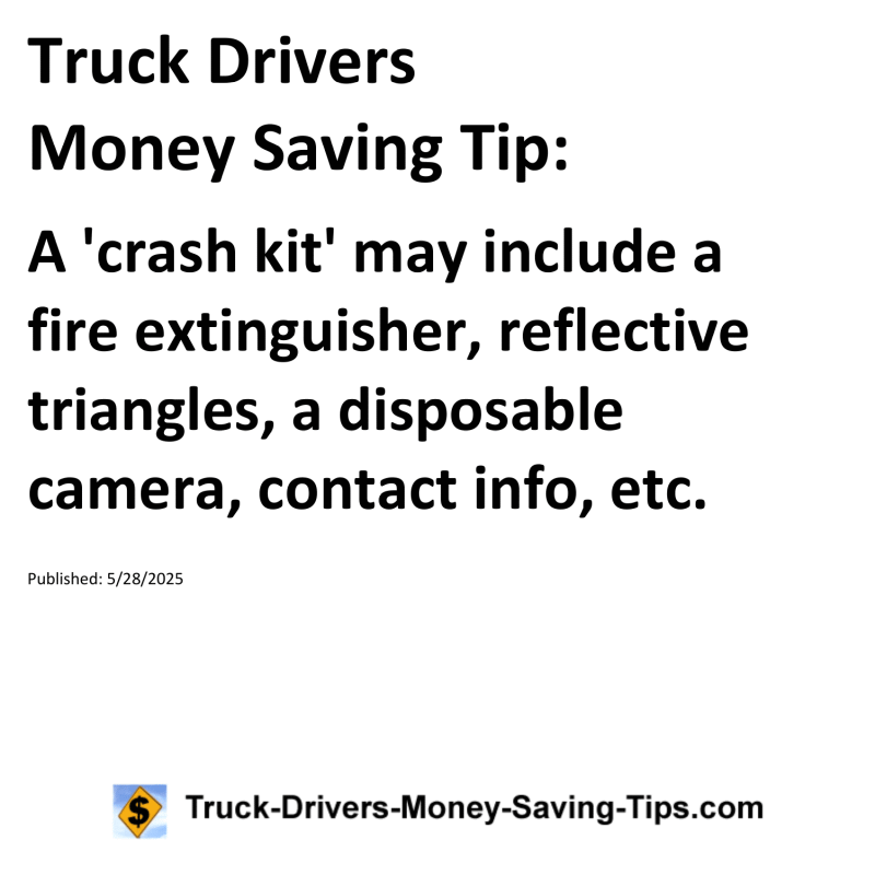Truck Drivers Money Saving Tip for May 28, 2025