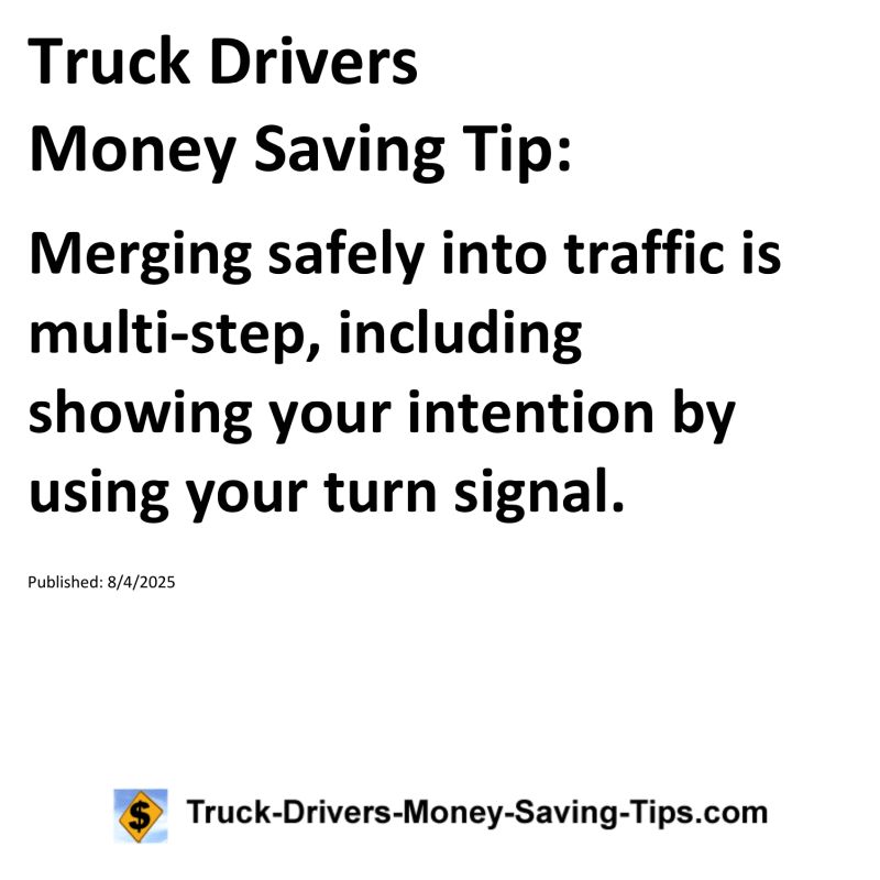 Truck Drivers Money Saving Tip for August 4, 2025