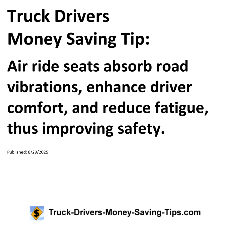 Truck Drivers Money Saving Tip for August 29, 2025