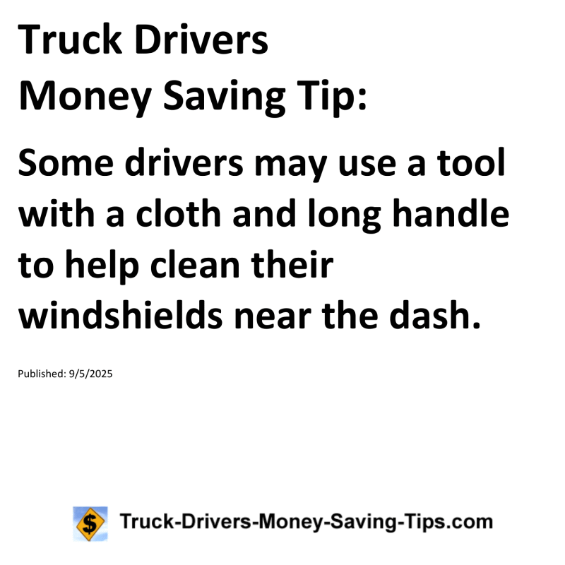Truck Drivers Money Saving Tip for September 5, 2025