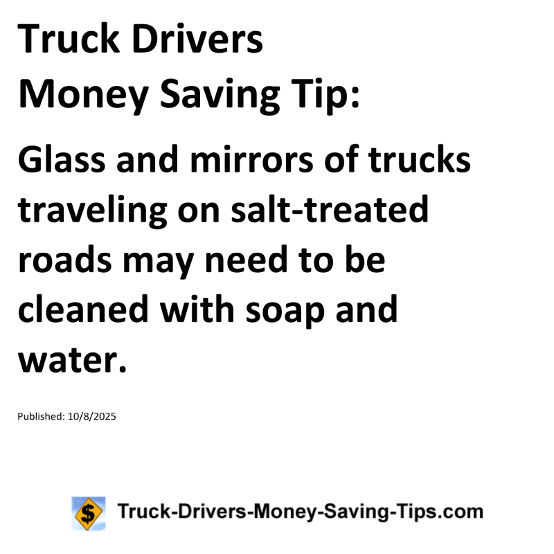 Truck Drivers Money Saving Tip for October 8, 2025