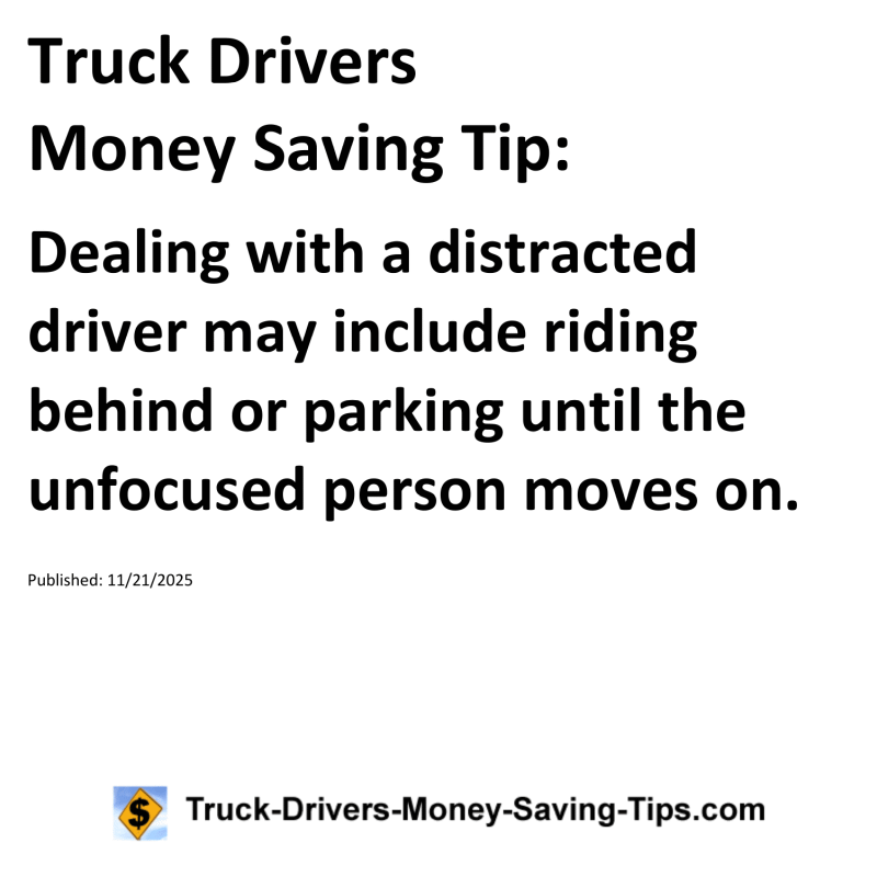Truck Drivers Money Saving Tip for November 21, 2025