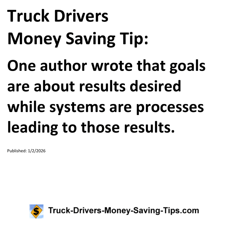 Truck Drivers Money Saving Tip for January 2, 2026