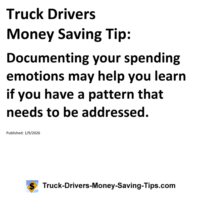 Truck Drivers Money Saving Tip for January 9, 2026