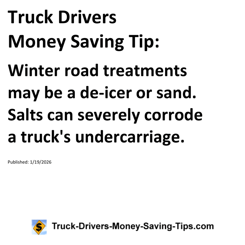 Truck Drivers Money Saving Tip for January 19, 2026