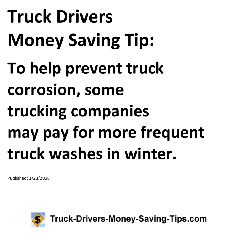 Truck Drivers Money Saving Tip for January 23, 2026