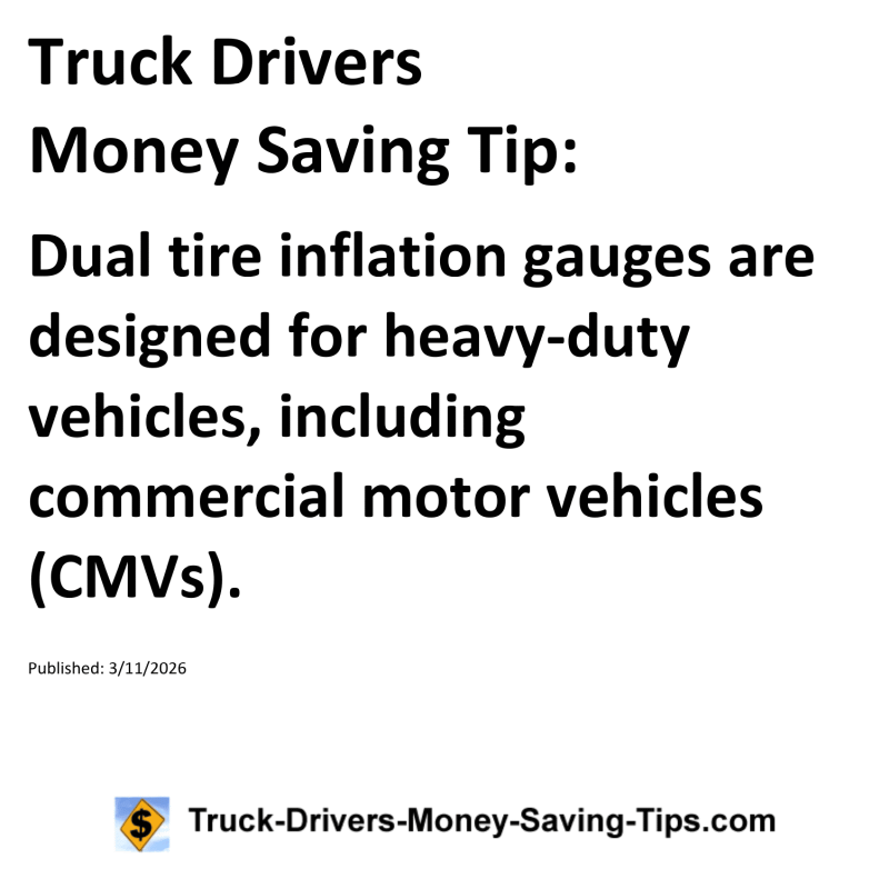 Truck Drivers Money Saving Tip for March 11, 2026