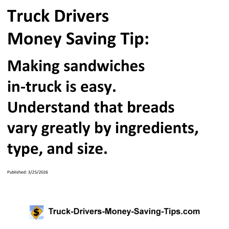 Truck Drivers Money Saving Tip for March 25, 2026