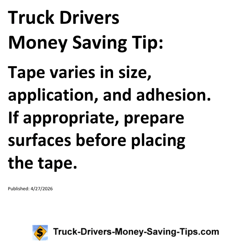 Truck Drivers Money Saving Tip for April 27, 2026