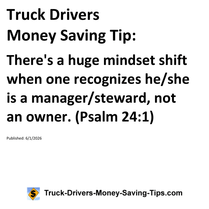 Truck Drivers Money Saving Tip for June 1, 2026