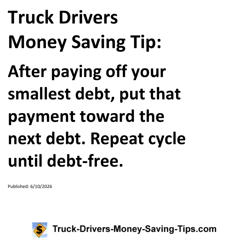 Truck Drivers Money Saving Tip for June 10, 2026