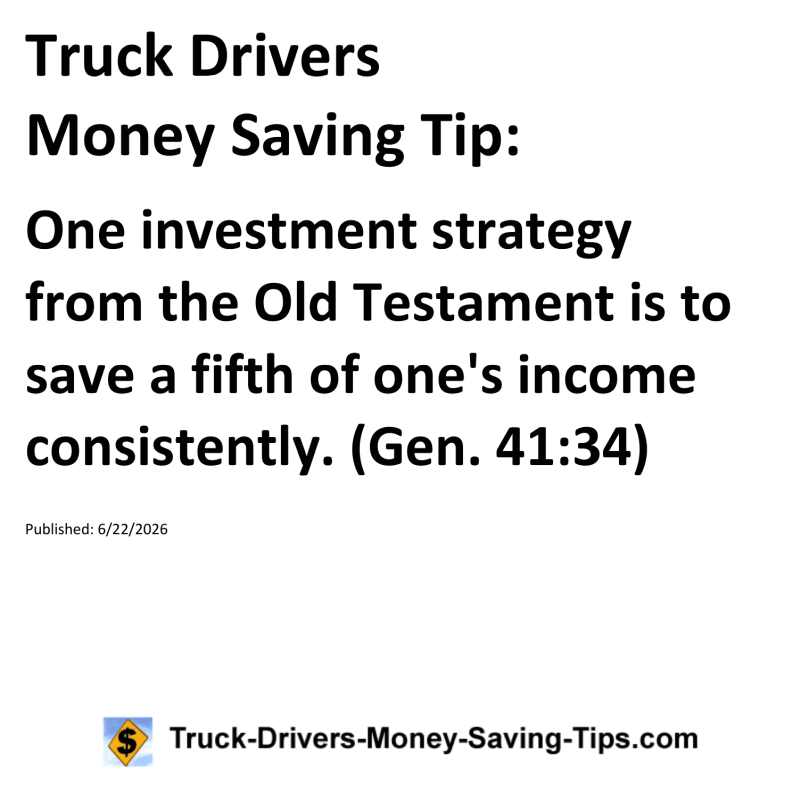 Truck Drivers Money Saving Tip for June 22, 2026