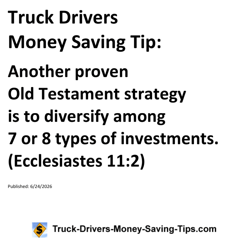 Truck Drivers Money Saving Tip for June 24, 2026