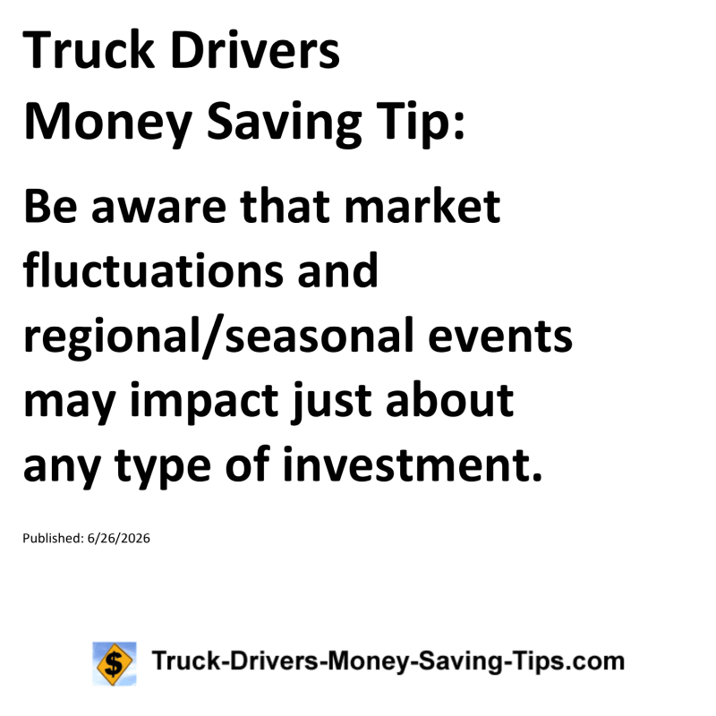 Truck Drivers Money Saving Tip for June 26, 2026