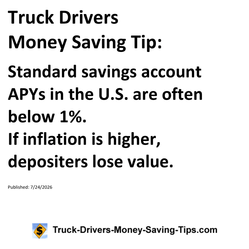 Truck Drivers Money Saving Tip for July 24, 2026