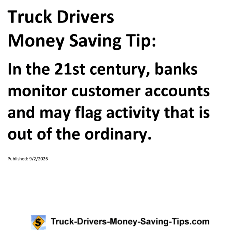 Truck Drivers Money Saving Tip for September 2, 2026