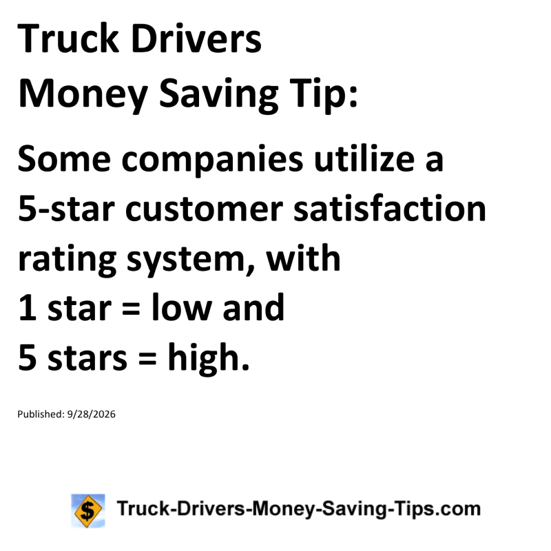Truck Drivers Money Saving Tip for September 28, 2026