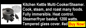 Presto Kitchen Kettle Multi-Cooker/Steamer. Cook, steam, and roast many foods. Fully immersible. Heat control. Steamer/fryer basket. 1200 watts. Tempered glass cover. This is the exact unit Vicki bought, uses, and recommends. #ad Buy Now!