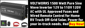 VOLTWORKS 1500 Watt Pure Sine Wave Inverter 12V to 110V 120V AC with UL Approved Fuses and Wired Remote Control for Home RV Truck Off-Grid Solar. Power for your in-truck needs. #ad Buy Now